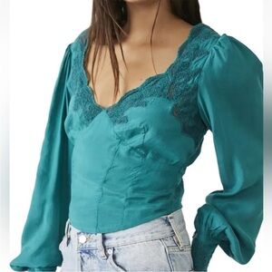 Free People Janelle Lace Top